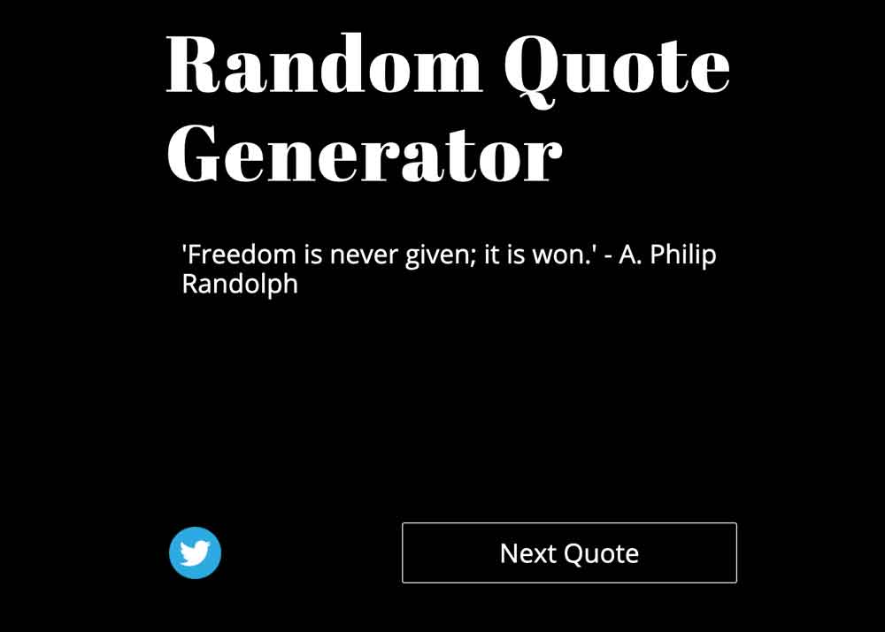 Random quote generator for black history